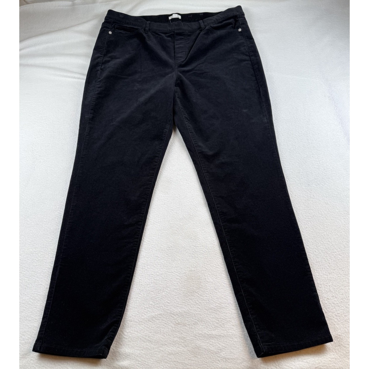 J Jill Corduroy 5 Pocket Pants Size L Black Euc